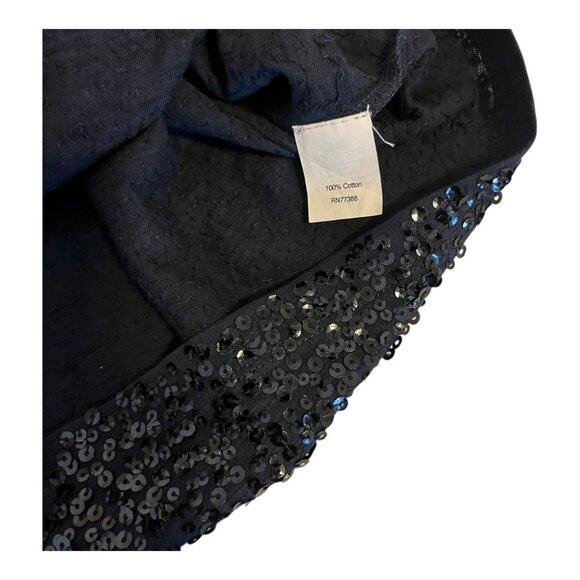 J Crew Dark Blue Sequin Tank Top Size Small Scoop Neck Sleeveless Party Blouse - Picture 5 of 6
